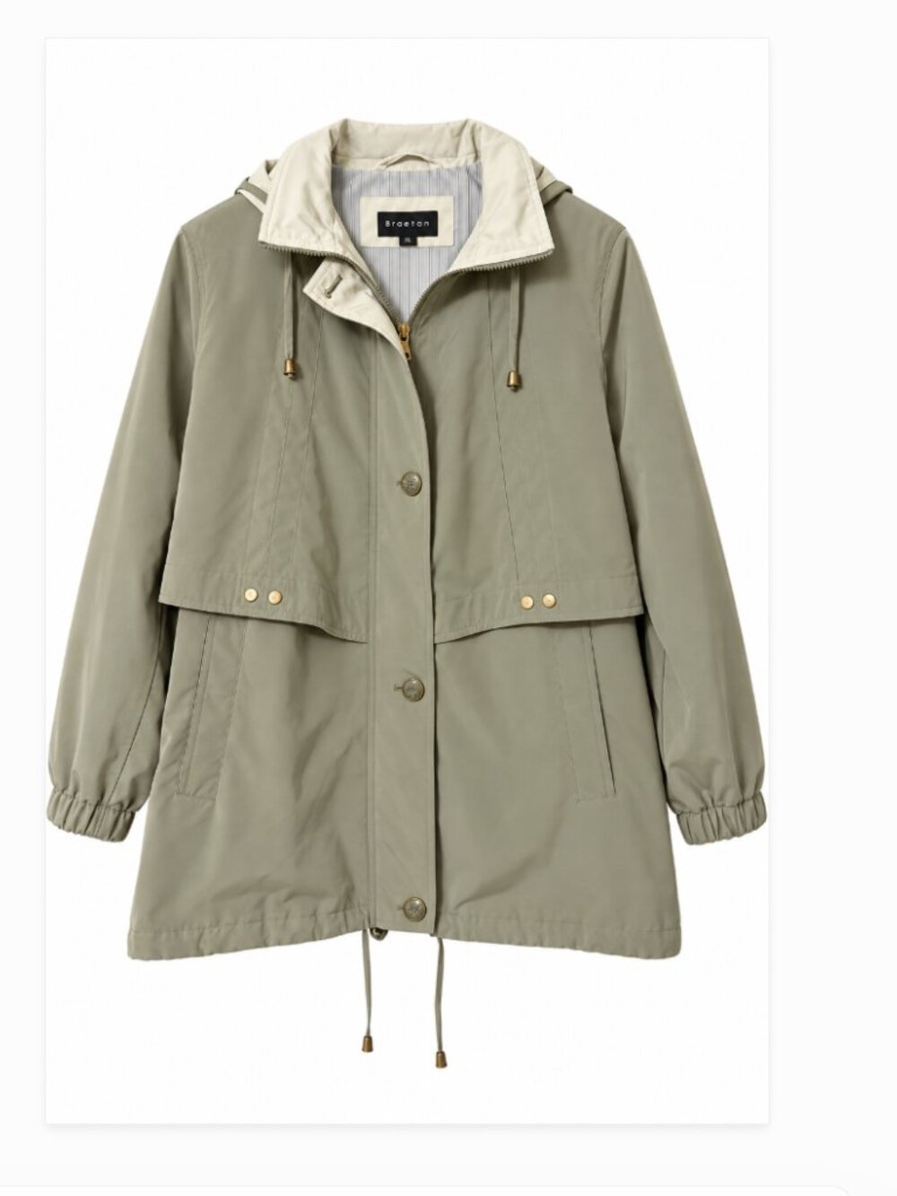 Braetan Sage Green Hooded Rain Jacket Anorak Womens XL